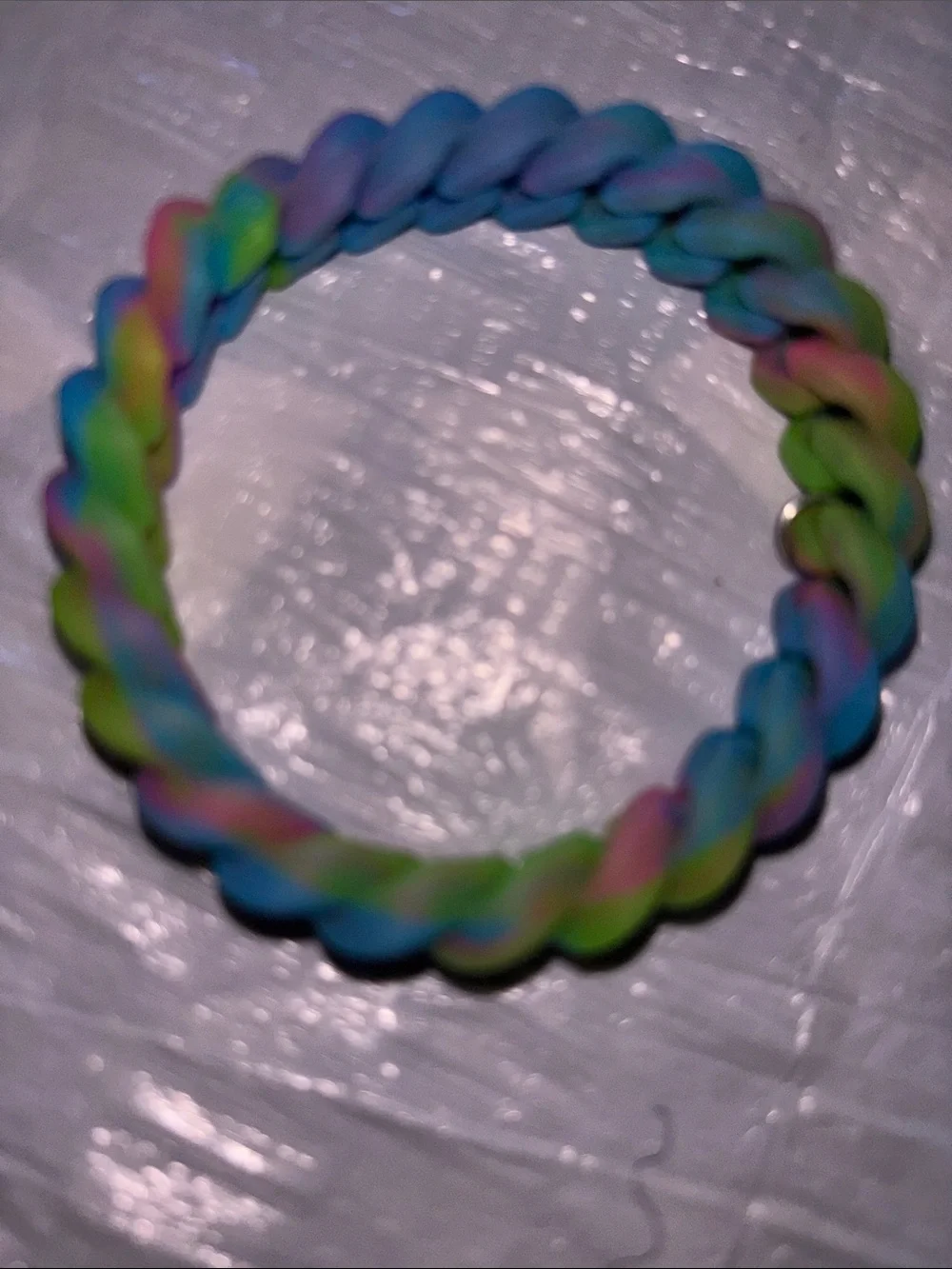 Twist Rainbow Silicone Hair Bracelet for Kids - Multicolor